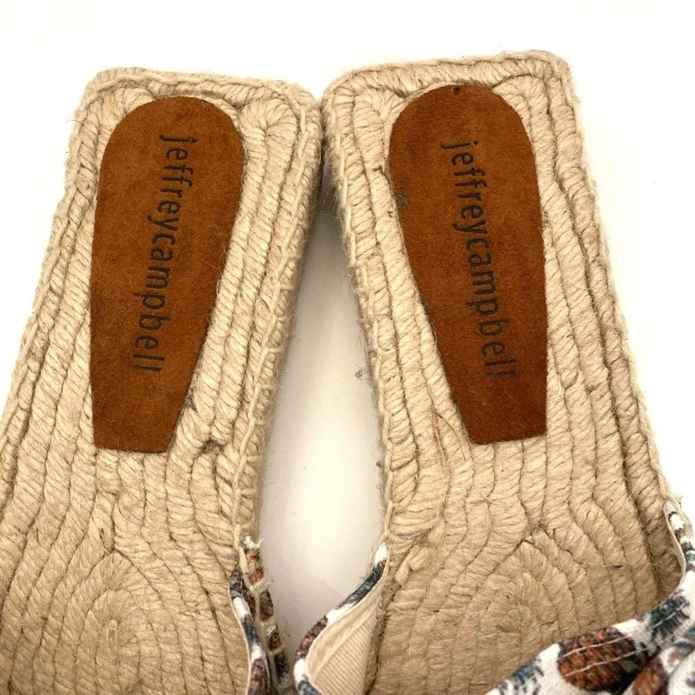 Jeffrey Campbell Estela Pineapple Espadrille Slides‎ Womens 8 NWOT Bow Fabric